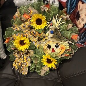 Scarecrow Wreath with Sunflowers